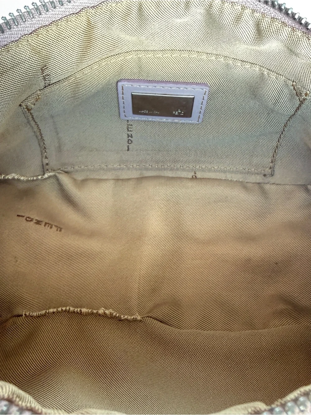 Authentic Fendi Zucchino Shoulder Bag Pochette in lilac - Picture 5 of 7